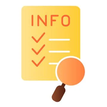 Paper search flat icon. Document and magnifier color icons in trendy flat style Stockillustratie