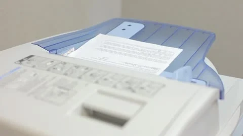 Paper Sent Through Fax Stock Footage 11500200