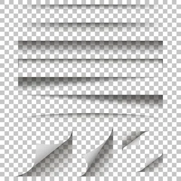 Paper shadow effect on a isolated background Stock Illustration