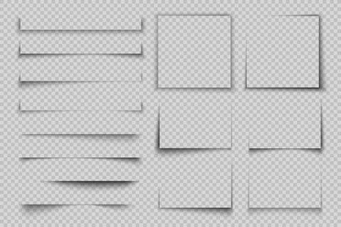 Paper shadow effect. Rectangle box square shadow, realistic transparent label イラスト素材