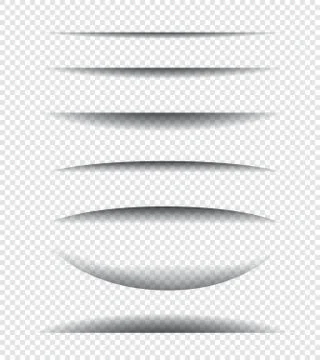 Paper shadow effect. Set of realistic transparent shadow effects Stock Illustration