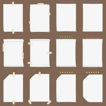 Paper sheet collection with solid shadows Stock Illustration