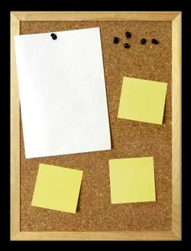 Paper sheet on corkboard Stock Photos