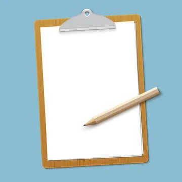 Paper sheet document note holder. Empty vector page isolated a4 clipboard Stock Illustration