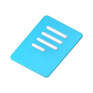Paper sheet file document list legal form page text information blank 3d icon 스톡 일러스트