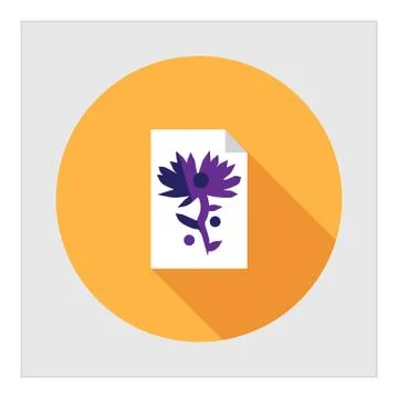Paper sheet with flower image Stock Illustration