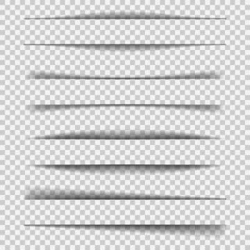 Paper Sheet Shadow Effect isolated on transparent background. Vector illustra Stock Illustration