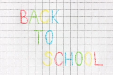 Paper sheet  with text. "back to school" Stock Photos