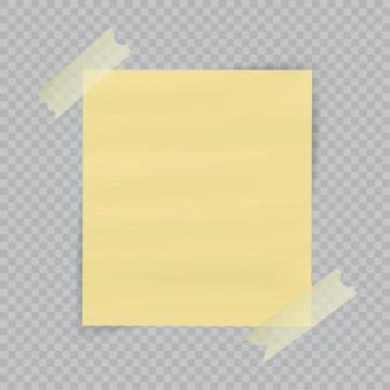 Paper sheet on translucent sticky tape with transparent shadow isolated on Stock Illustration