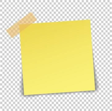 Paper sheet on translucent sticky tape with shadow isolated on a transparent Stock Illustration