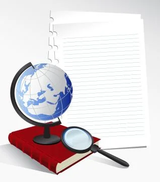 Paper Sheets and Globe Stock Illustration