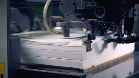 Paper sheets are loading in offset print... | Stock Video | Pond5