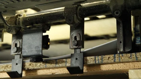 Paper Sheets Are Loading In Offset Printing Press Machine Video stock 104107115
