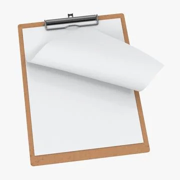 Paper Sheets in Clipboard Mockups Collection 3D Model