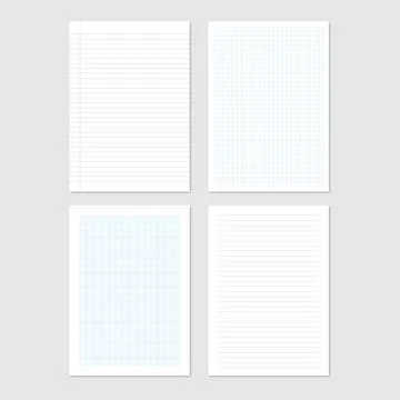 Paper sheets collection of A4 format, vector illustration Stock Illustration