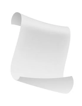 Paper sheets. Falling sheet down with curved corners. Clean blank white paper Stock Illustration