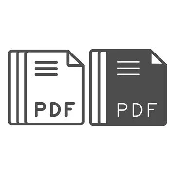 Paper sheets, pdf file line and solid icon, documents concept, portable document Illustrazione stock