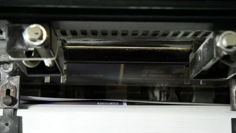 Paper Sheets printed In Offset Printing Press Machine Video stock 104106305
