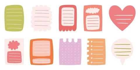Paper sheets sticker collection for convenient note-taking and important date Stock Illustration