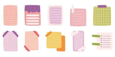 Paper sheets sticker collection for convenient note-taking and important date Stock Illustration