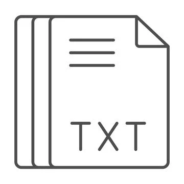 Paper sheets, text document, file txt thin line icon, documents concept, file Stock Illustration