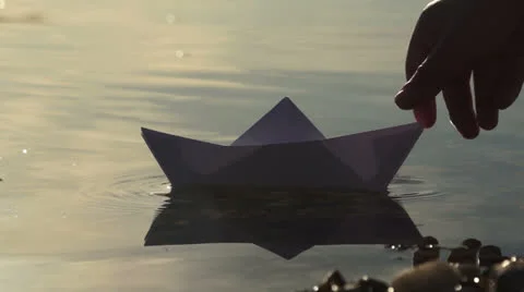 Paper Ship 004 - 25 fps Stock Footage 24378752