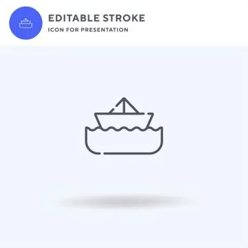 Paper Ship icon vector, filled flat sign, solid pictogram isolated on white 스톡 일러스트