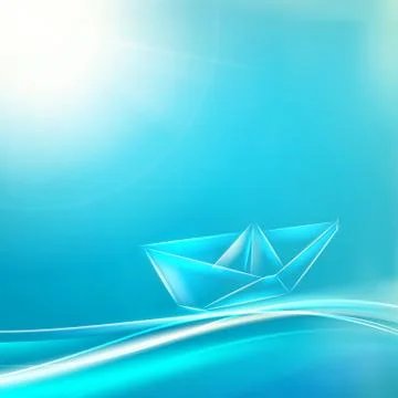 Paper ship origami. Stock-Illustration