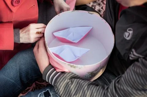 Paper ships 760. Stock Photos