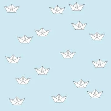 Paper ships Stock Illustration