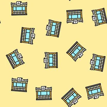 Paper shop store vector seamless pattern Illustrazione stock