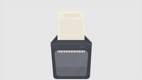 Paper shredder. Animation of document destruction. Cartoon Stock Footage 160476255