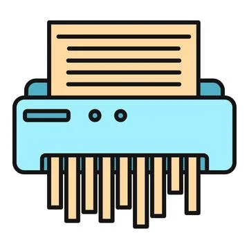 Paper shredder destroying confidential document for data privacy 스톡 일러스트
