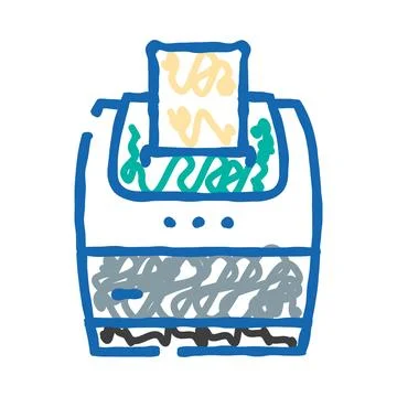 Paper shredder destroying document for data security Ilustración de archivo