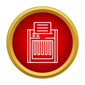 Paper shredder destroying documents protecting data privacy icon Stock Illustration