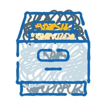 Paper shredder disposing sensitive document waste Stock-Illustration