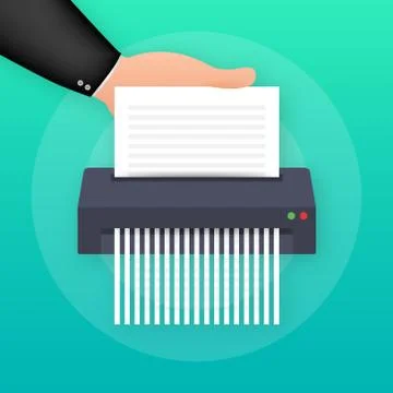 Paper shredder icon document business office information protection. Vector Stock Illustration