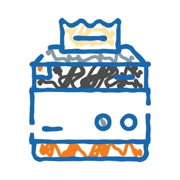 Paper shredder icon representing data security and disposal Stock Illustration