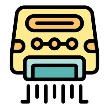 Paper shredder machine destroying document with hidden code Stock Illustration