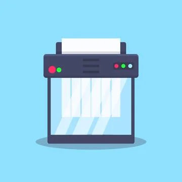 Paper Shredder Machine Flat Vector Illustration Stock Illustration