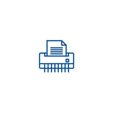 Paper shredder,office printer line icon concept. Paper shredder,office printer Illustrazione stock
