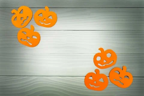 Paper silhouette of six different pumpkin Stock Photos