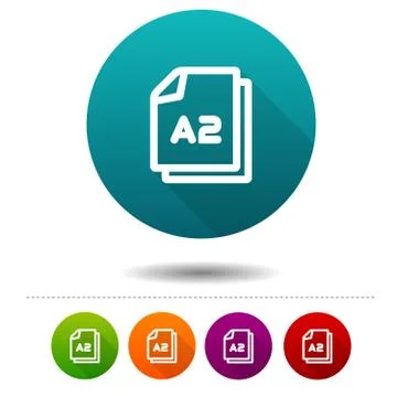 Paper size A2 icon. Document DIN symbol sign. Web Button. Stock Illustration