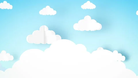 Paper sky Background with 2d cloud Stock Footage 237225703