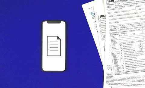 From paper to smart gadget, evolution of digital documents, innovation concep 스톡 사진