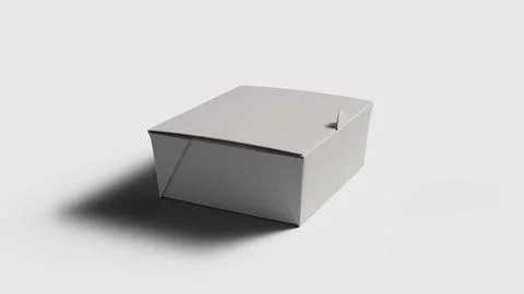Paper snack box on white backdrop, turned sideways Stockillustratie