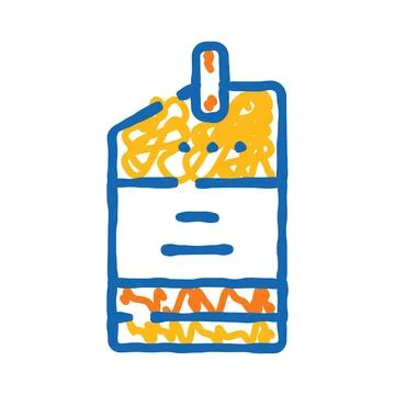 Paper snack package hand drawn doodle icon Stock Illustration