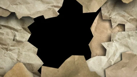 Paper snippets move to the side, zoom stop-motion transition with luma matte Stock Footage 280227114