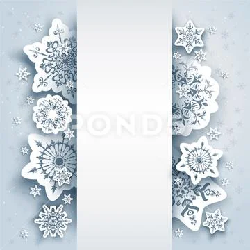 Paper snow winter background Stock Illustration