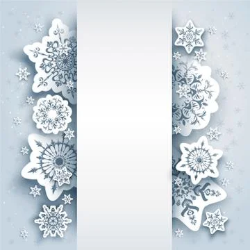Paper snow winter background Stock Illustration